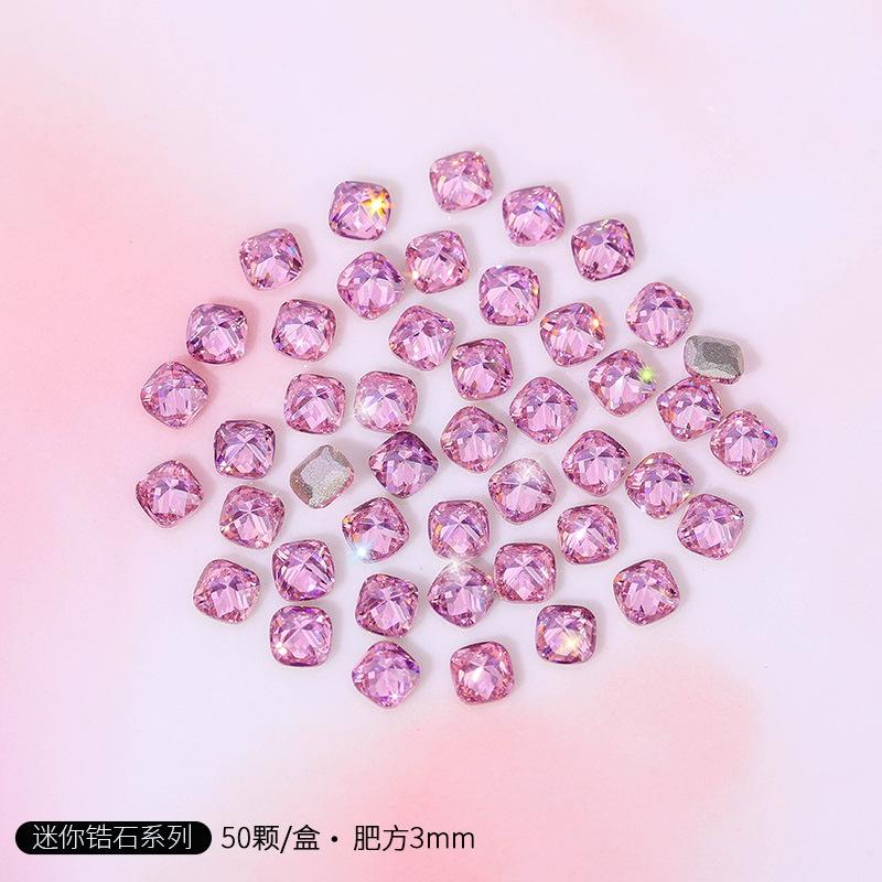 Pink Nail Art Small Zircon Flat Bottom Mini Zircon Diamond Nail Art Jewelry Mixed Nail Art Diamond Jewelry Decorative Diamond
