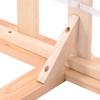 Flieks Solid Solid Wood Bed with Headboard and Slatted Frame, Natural (200x140cm)