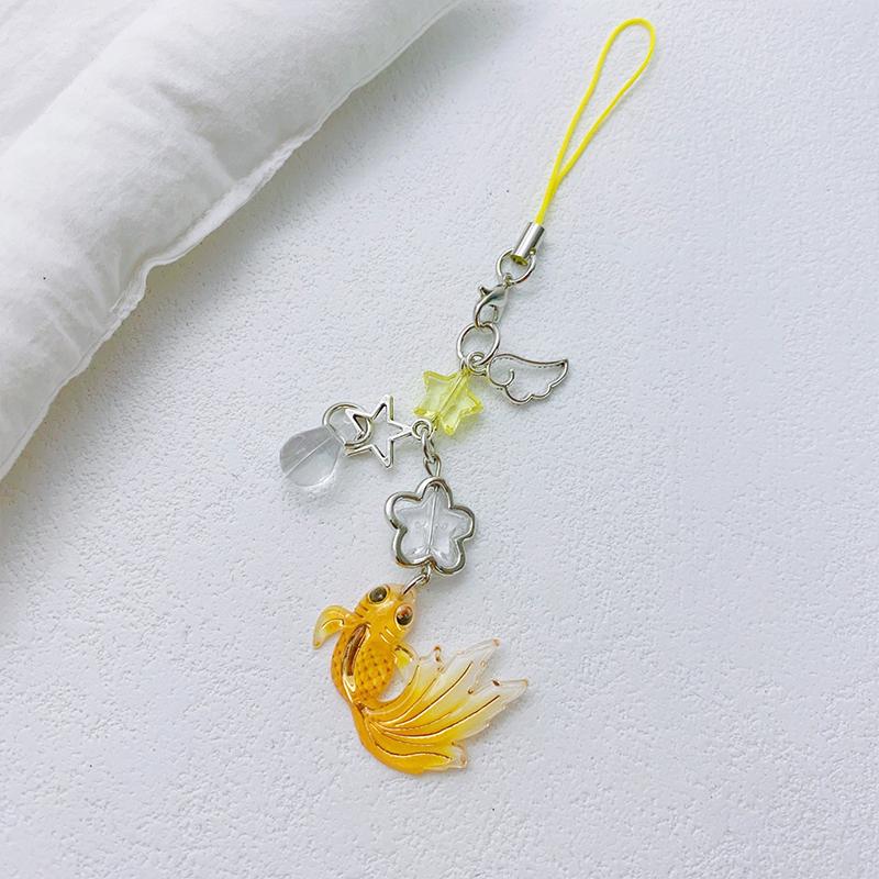 Lovely Lucky Koi Mobile Phone Pendant Chain Sweet Keychain Women Bags Accessories Gift