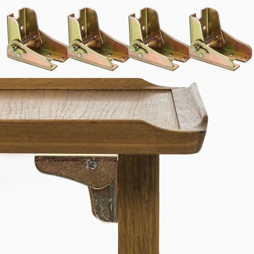 Folding Brackets, 4-Piece Set, Folding Leg Brackets, Folding Legs, Folding Brackets, Table Leg Brackets, 90 Degree, Chair Repair, DIY, Desk Legs