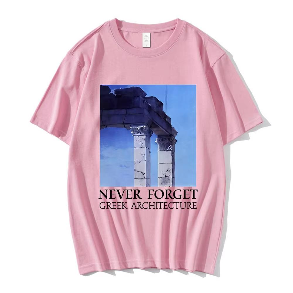 NON DIMENTICARE L'ARCHITETTURA GRECA Magliette Unisex Abbigliamento Unisex Moda Maniche Corte Magliette Cotone Maglietta Casual Top