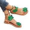 Summer new flat-bottomed toe colored sandals women wear butterfly decorative beach cool slippers