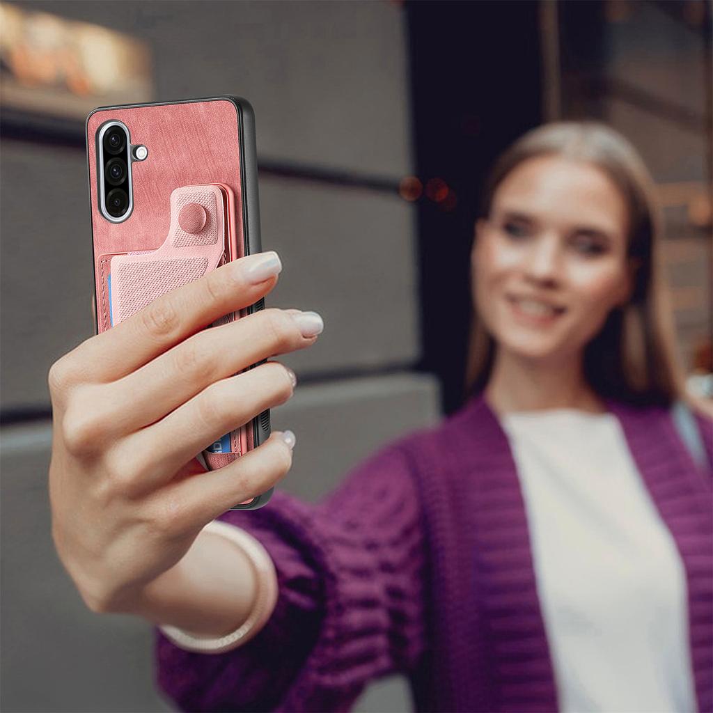 For Samsung Galaxy A36 5G Case with Card Slot Kickstand Retro Leather Back Cover