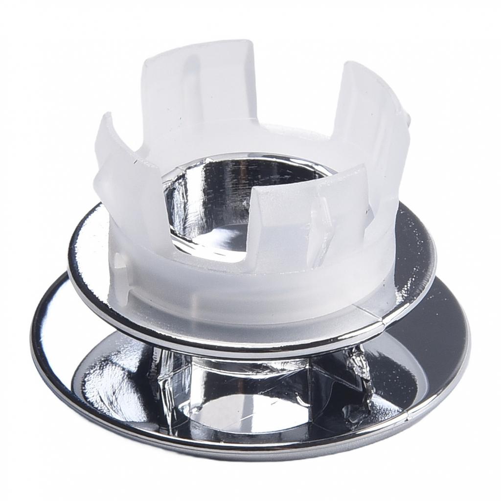 33*11.8mm Hole Overflow Cover ABS Bathroom Basin Silver