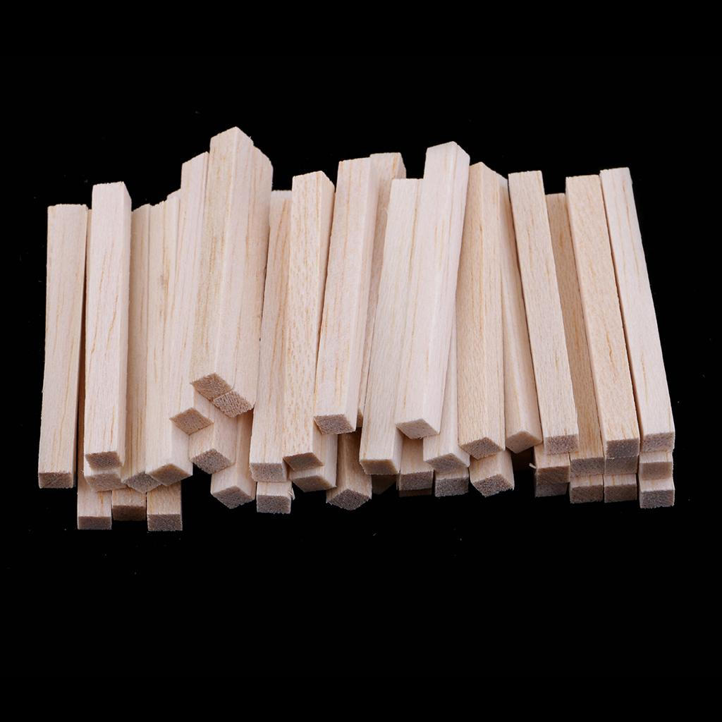 50 Pcs Unfinished Square Balsa Rod for Children