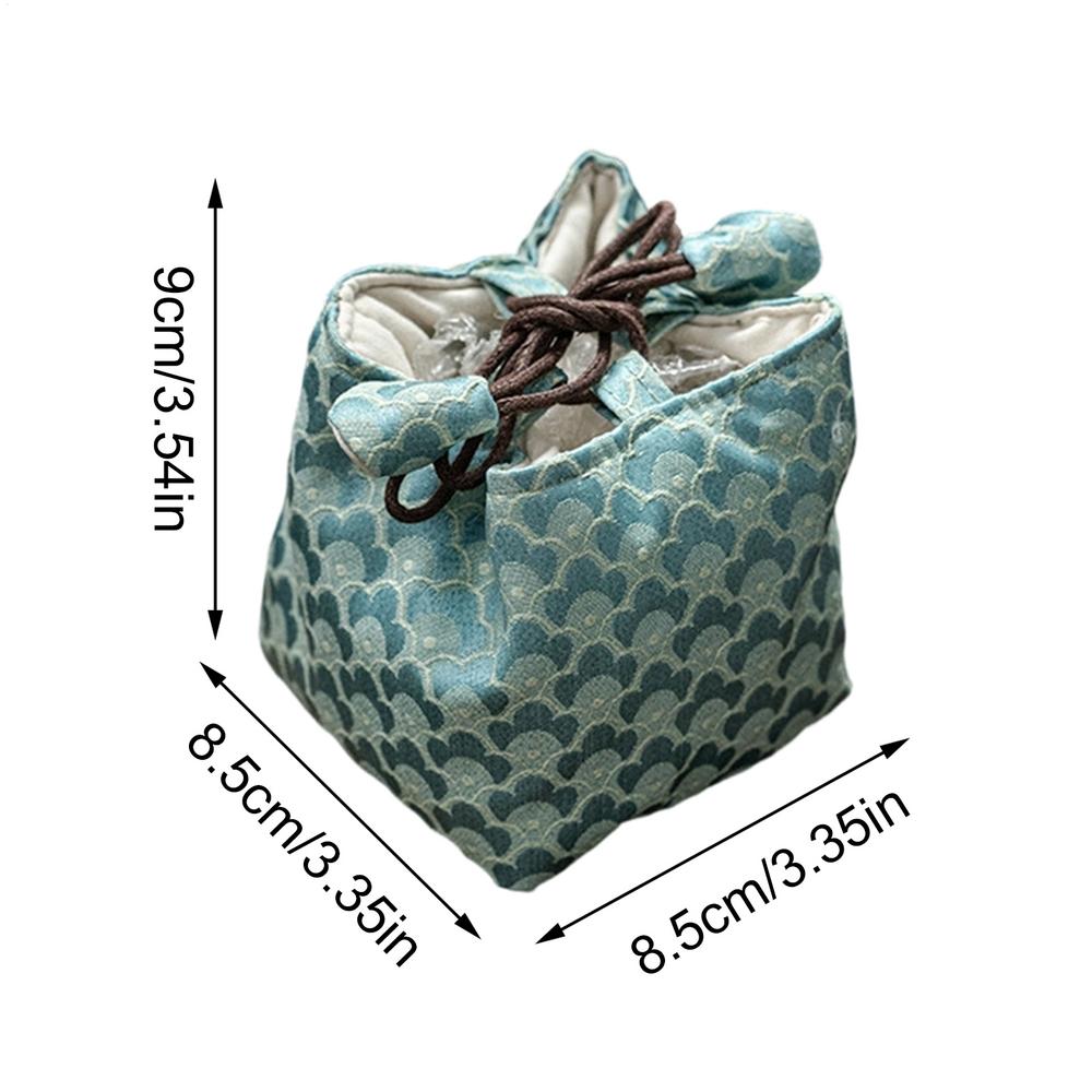 Chinese Embroidered Tea Set Portable Cloth Bag, Thickened Drawstring Tea Canister, Teapot, Master Cup Storage Bag, Cloth Pouch