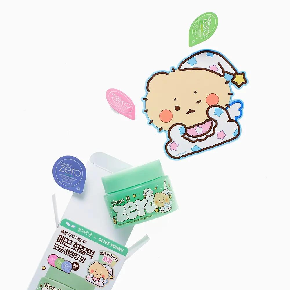 BANILA CO Clean It Zero Pore Klärendes Reinigungsbalsam-Set (100 ml + 3 ml × 3 + MangGom Teetasse)