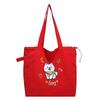 New nylon cute girl embroidered shoulder bag student class bag literary hand canvas bag tide