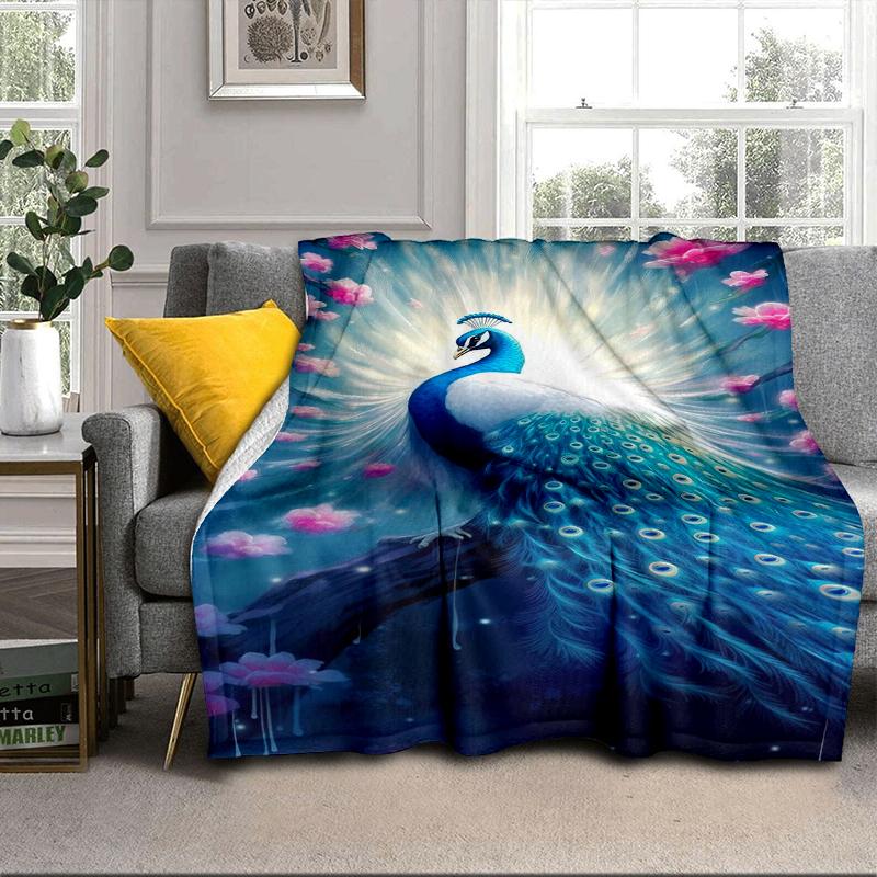 Peacock In The Rain Blanket Flannel Blanket Throw Blanket Sofa Cover Blanket Soft Premium Blanket Picnic Blanket Tv Blanket Gifts