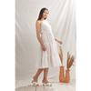 Casual Long Dress Women Floral Print Square Neck A-line Linen Summer Dress