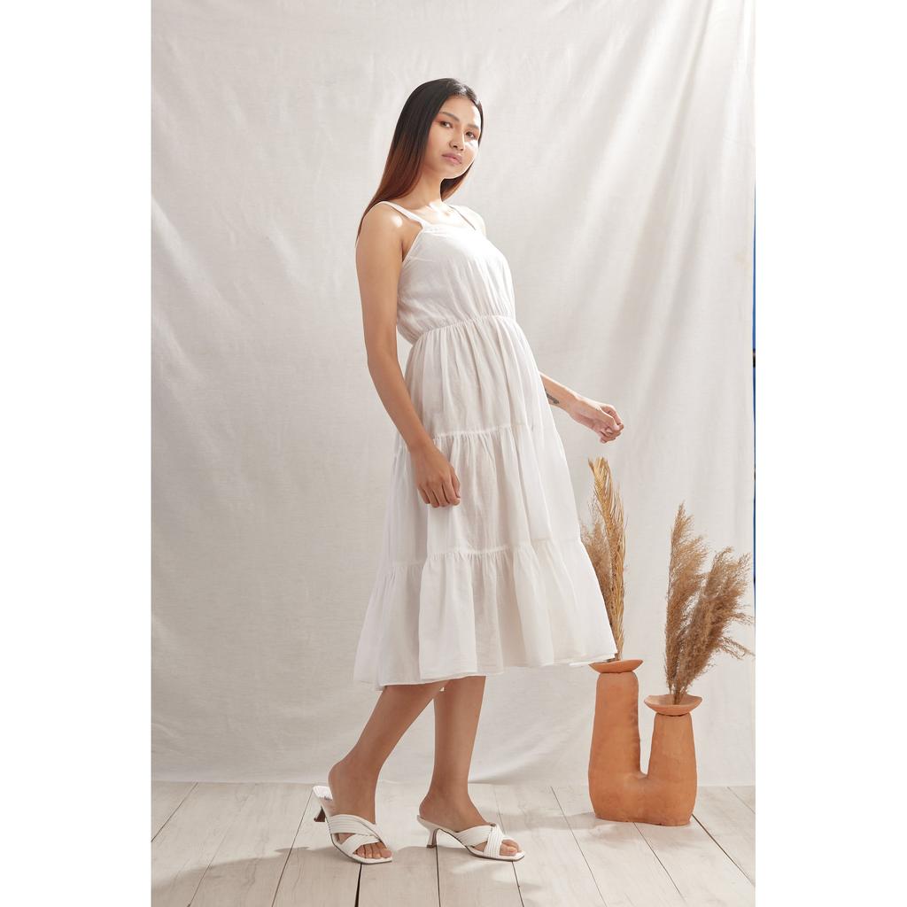 Casual Long Dress Women Floral Print Square Neck A-line Linen Summer Dress