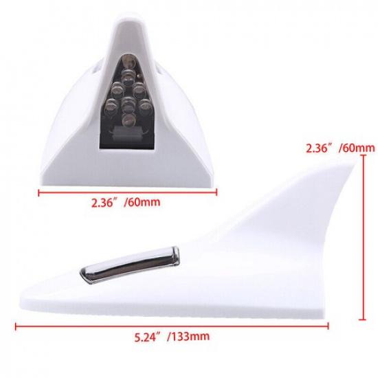 White Universal Shark Fin Roof Antenna Aerial Radio Signal Decoration Car Trim A