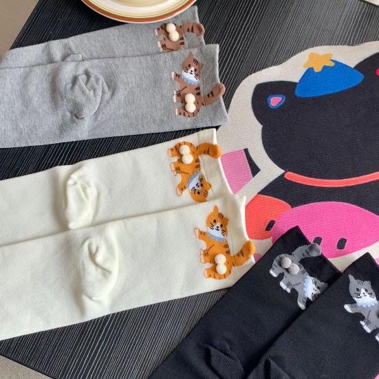 Cute Cat Socks with Balls 3D Novelty Soft Cotton Crew Socks Funny Animal Socks for Women Cats Lovers