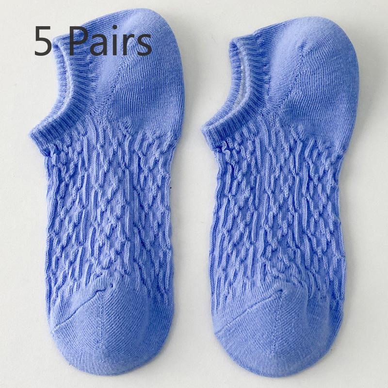 5 Pairs of New Female Spring and Summer Sweet Short Boat Socks