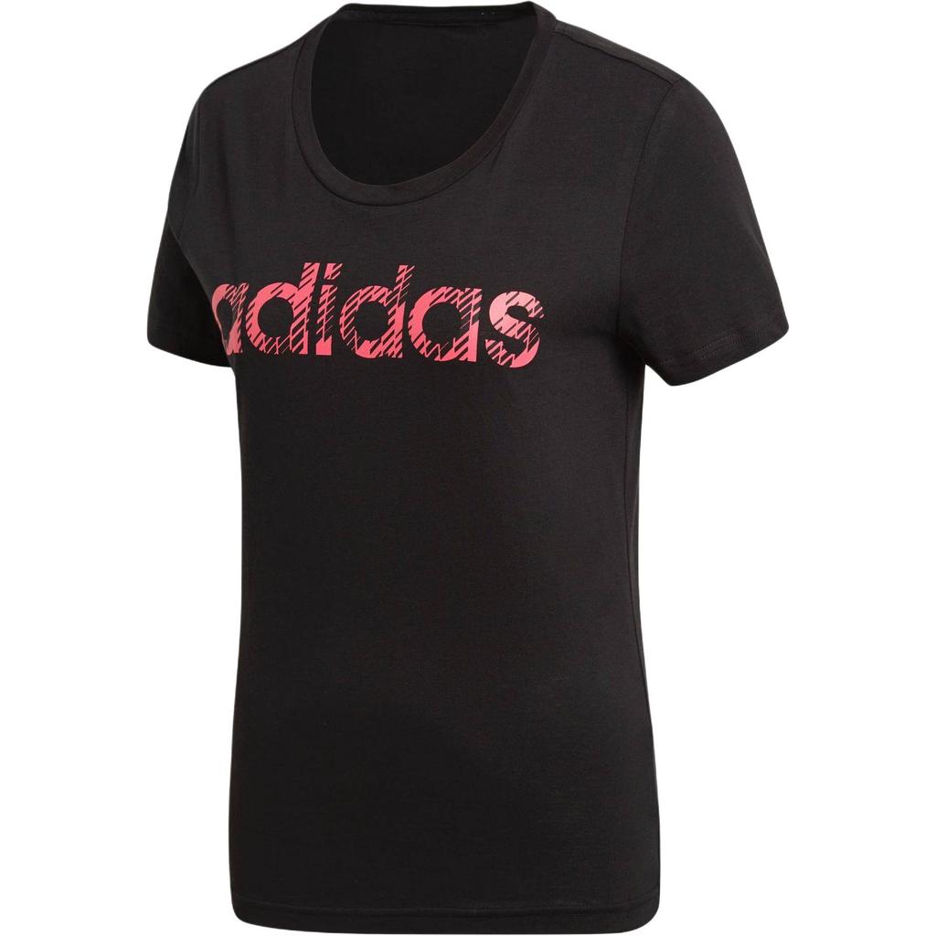 adidas Sportswear W Comm Short Sleeve Tee Black/Pink Print Women CE4110