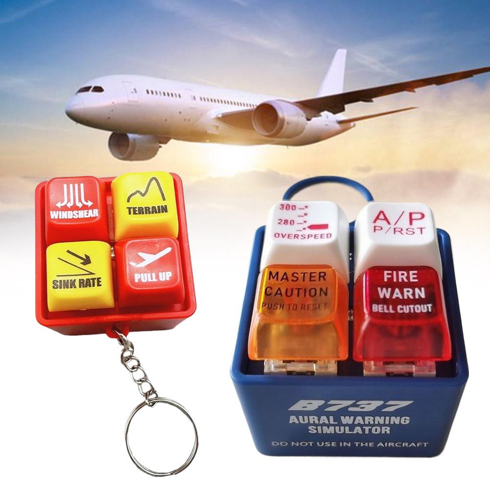 Creative Aircraft Emergency Alert Keyfob Alarm Sound Simulator LED Aviation Cockpit Safety Button Emergency Alert Keyfob