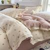 Small Fresh Lace Bedding Four-piece Set, Skin-friendly and Breathable, Washed Sheets, Quilt Covers, Pillowcases