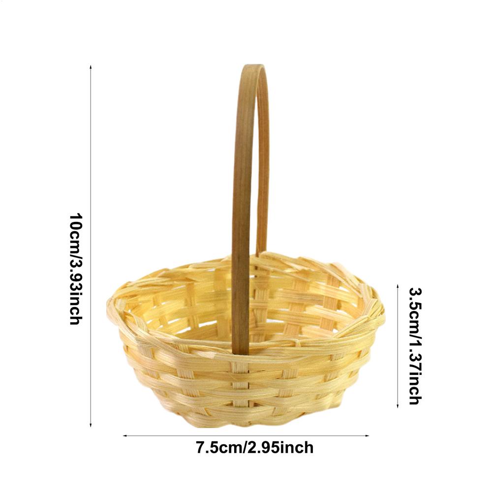 Basket For Flowers Rustic Basket with Handle Portable Miniature Woven Desktop Ornament For Garden Home Outdoor Wedding Farmhouse