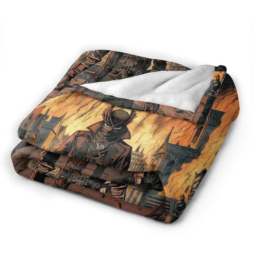 Bloodborne Dark Souls Decke Warm Weich Bedruckte Plüschdecke für Mädchen Jungen Sofa Stuhl Flanell Tagesdecke Bettbezug
