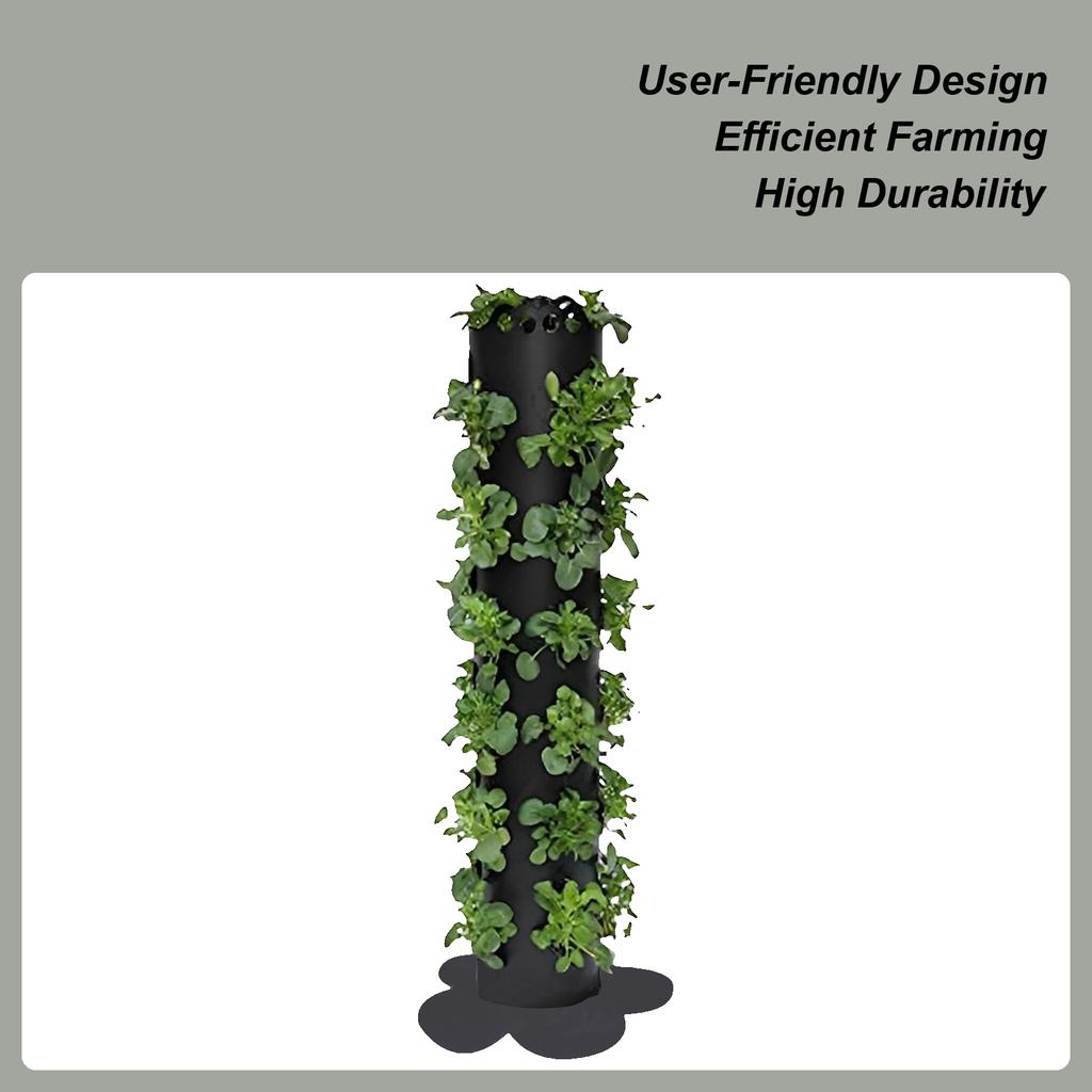 Universal vertical Planter 31.4 inches Hollow Standing Flower Pot Tower Outdoor Planter Holds up to 30 Plants for Porch Garden