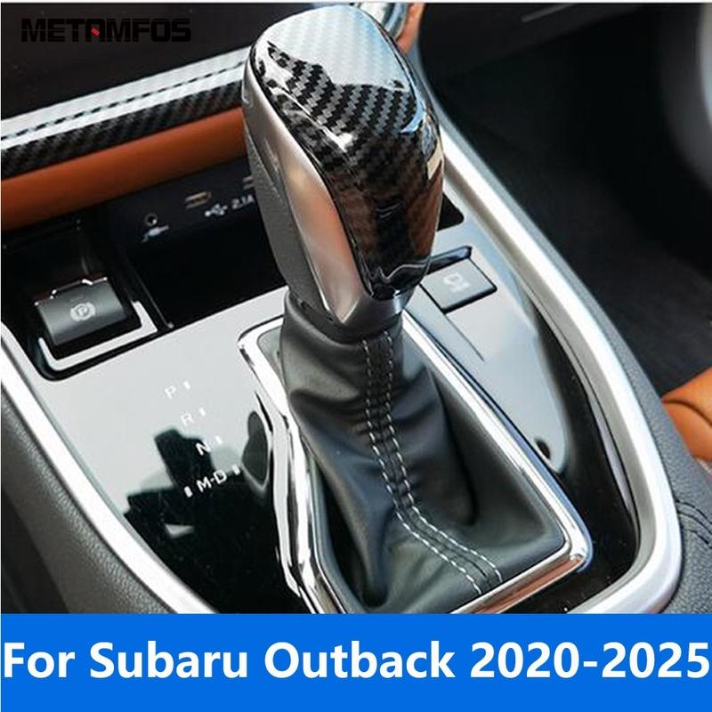 For Subaru Outback - 2024 2025 Carbon Fiber Gear Shift Knob Head Cover Trim Sticker Interior Accessories Car Styling