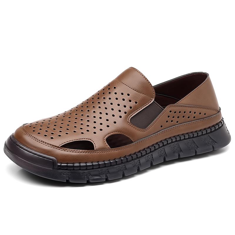 Summer Men's Sandals Driving Shoes Breathable Casual Sandals Man Beach Shoes Male Fashion Outdoor British Style Walking Loafers