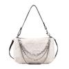 Fuzzy Faux Fur Crossbody Bag Women Small Square Shoulder With Chain Strap Soft Plush Texture Daily Use
