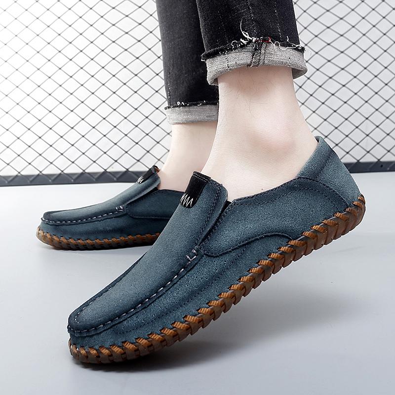 Men's Leather Casual Shoes Handmade Loafers Comfortable Men's Slip On Shoes Flat Moccasins Men's Sneakers
