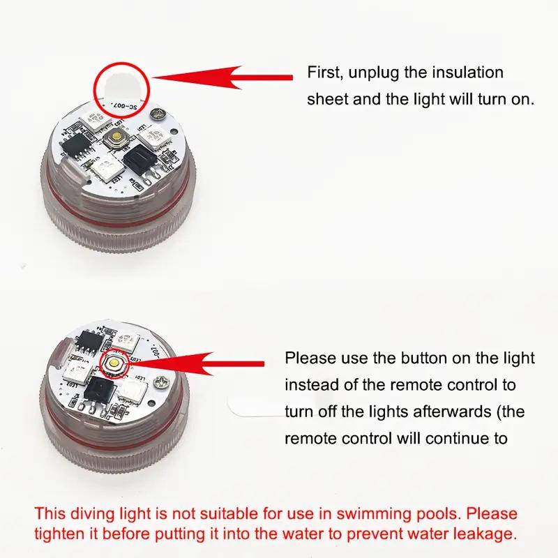 RGB 3/10 LED Underwater Light - Remote Control Waterproof, Kids Tools for Swimming Pool Party Decoration(With Insulating Sheet)