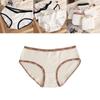 Comfortable Women's Cotton Underwear Stylish Japanese Sweet Breathable Mid Waist Triangle Shorts