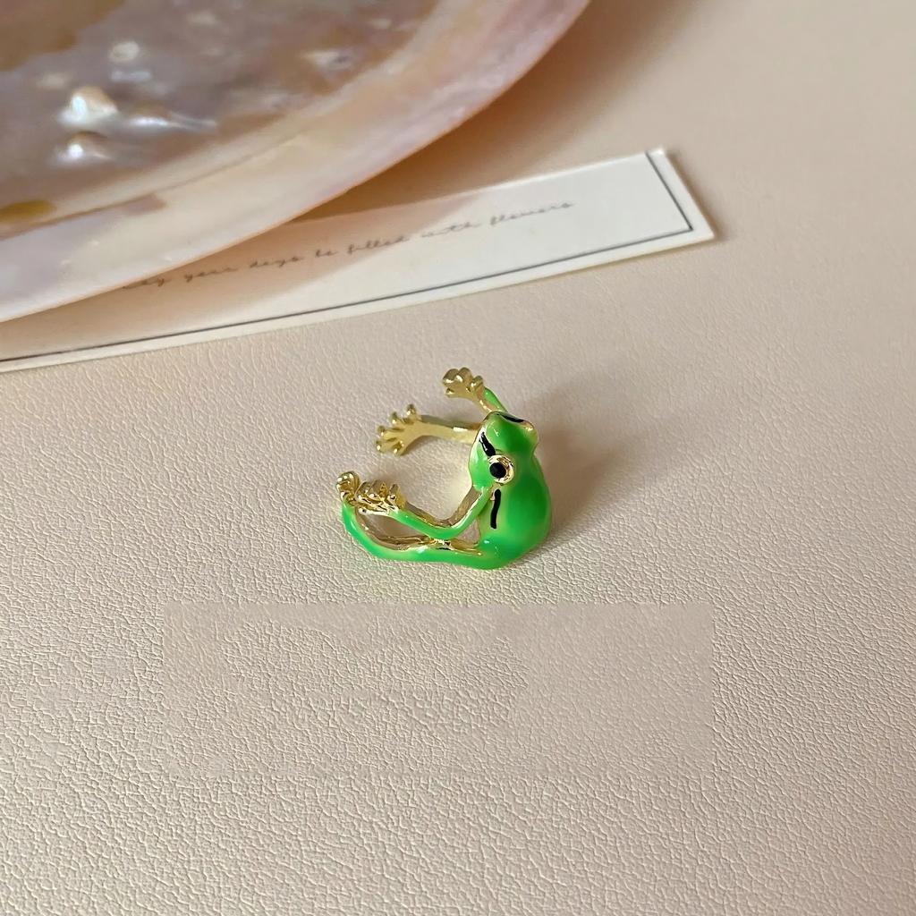 Neuer Baumfrosch Emaille Tropföl Grün Lustiger Frosch Ring Blauer Frosch Ring Verstellbarer Öffnungsring für Damen Herren Party Geschenk Schmuck