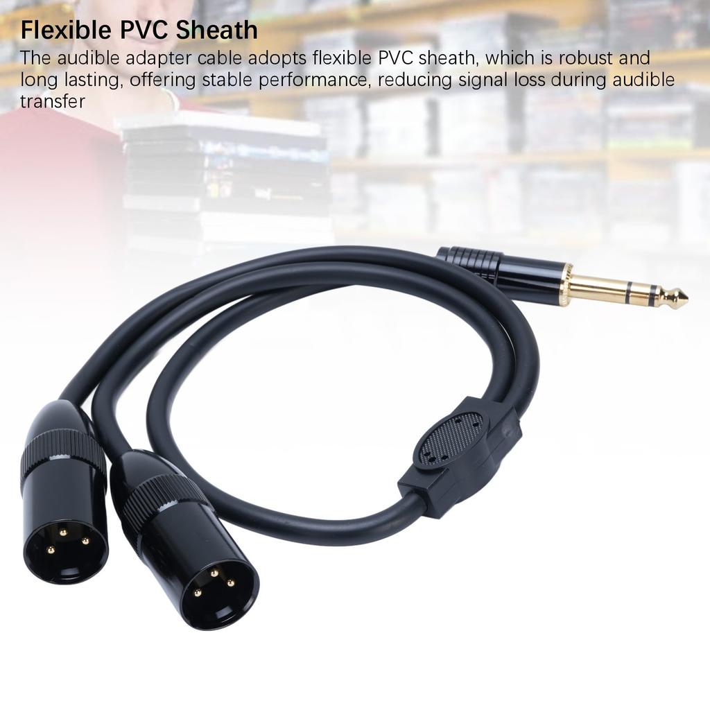 6.35mm Male Plug To Double XLR Cable Stereo Unbalanced Audible Converter Y Splitter Cord for Microphones DV Cameras