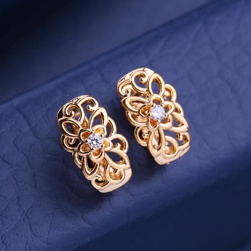 KNIKOO Ørepynt for kvinner Cubic Zirconia moteblomst ørepynt Smykker til bryllupsfest gaver