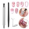 4-teiliges Katzenauge Magnetisches Nagelkunst-Set Katzenauge Gel-Nagellack Magnetische Werkzeuge Enthält Herzförmige Eisenplatte