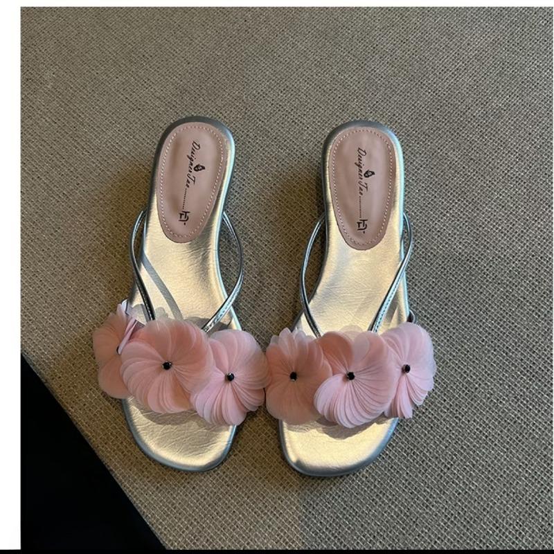 Versatile Flat One-shoulder Shoes Women's Half-shoulder Slippers Flip-flops