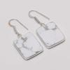 Orecchino Gioiello Fatto a Mano in Argento Sterling 925 con Pietra Naturale Howlite 1,58" AEE-10795