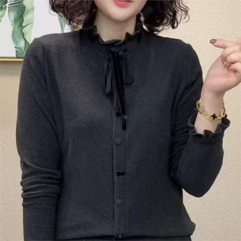 Korean Ruffle Lace-Up Bowknot Fashion Shirt 2026