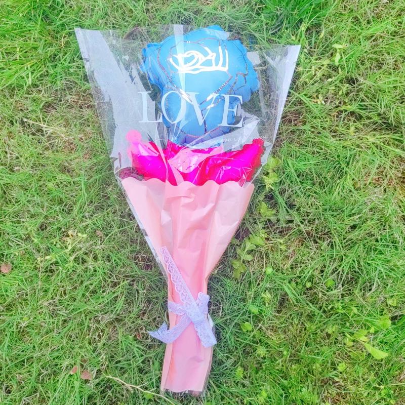 10/50Pcs Carnation Foil Balloons Valentine'S Day Rose Flower Balloon Decoration Valentine'S Day Flower Bouquet Birthday Decor