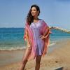 Hollow-out knitted sunscreen shirt, bikini swimsuit with smock, sexy loose pullover beach smock