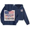 Kids Casual Fashion American Flag Printed Long Sleeve Hooded Sweatshirt