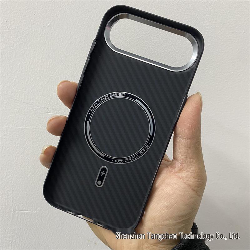 LUXO Magnetic Carbon Fiber iPhone 17 Air Case: Kevlar Texture Hard Shell for Men & Women