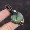 Moss Prehnite Pendant Copper Wire Wrapped Gemstone Pendant Handmade Wire Wrap Jewelry For Gift Rainbow Moonstone Pendant Jewelry For Women