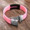 Custom Engrave Blank ID Bracelets for Women,Casual Silicone Wristband with Stainless Steel Medical Logo Tag,Length Adjustable