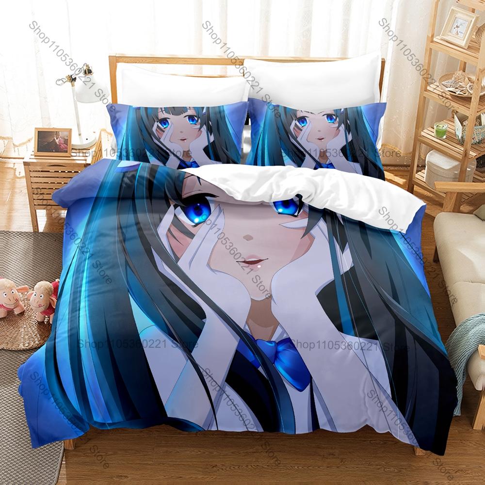 Cool Bell Cranel Hestia Goddess Blue Ribbon Dungeon Monster Orario Town Duvet Cover + 2 Pillowcases Isekai Fantasy Bed Linen