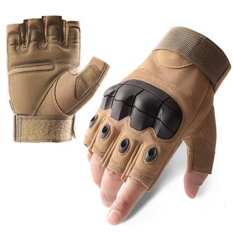 Outdoor Tactical Fingerless Gloves Hard Knuckle Paintball Airsoft Hunting Combat Riding Hiking Half Finger Gloves-