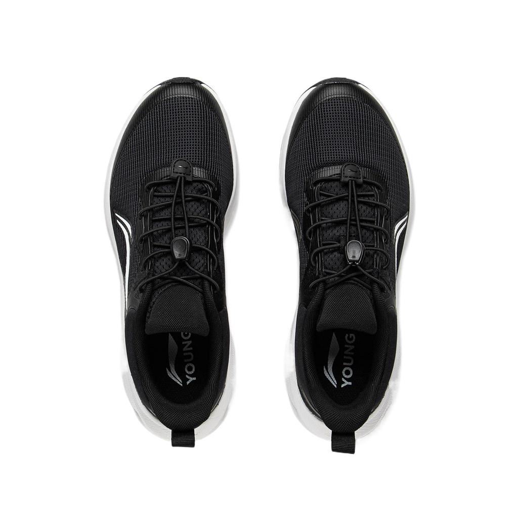 Li Ning Kids Running Shoes Spring Summer Exam Physical Test Non-Slip Shock Absorbing Wear-Resistant Breathable Low-Top Kids sneaker Black YKFU110-1