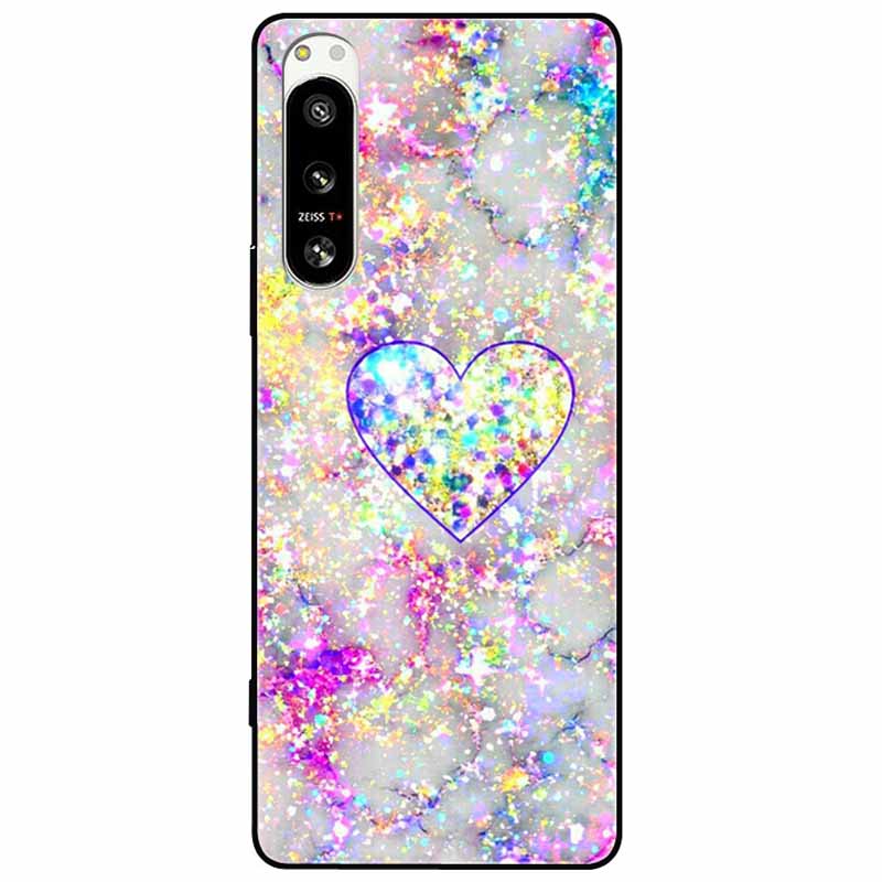 For Sony Xperia 5 IV / 10 IV Case 10IV Soft Black Silicone Forest Painted Phone Back Covers For Sony Xperia 1 IV Case TPU Coque