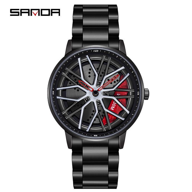 Sanda Men's 360° Rotating Dial Quartz Wristwatch - Casual Fashion Wheel Series