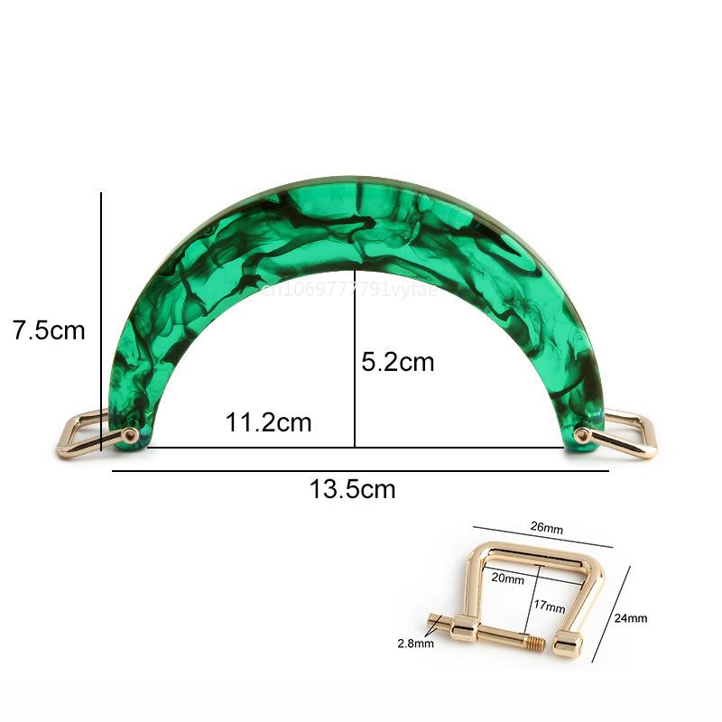 Semi-circular Acrylic Handle with Square Buckle Women's Bag Handle Woven Bag Handle DIY Handmade Bag Accessories