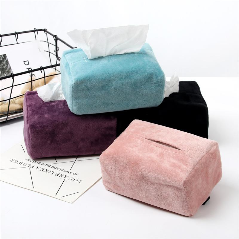 Car Back Seat Tissue Box Plush Car Napkin Holder
